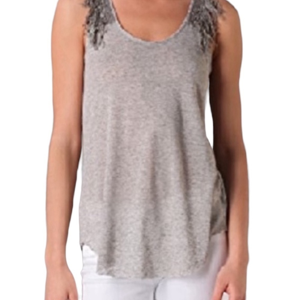 Free People Raw Edges Fringed Blouse